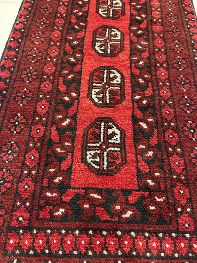 Bokhara Afghan Akhche Tribal Wool Runner Rug (STK550-2125) 158X51cm