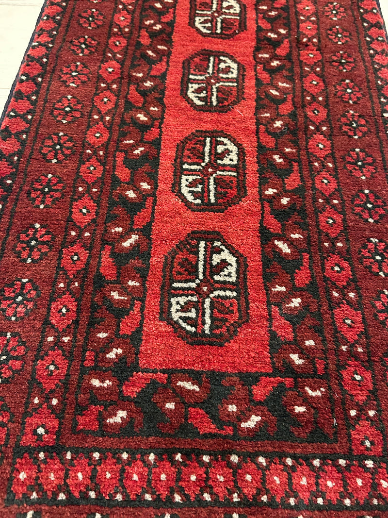 Bokhara Afghan Akhche Tribal Wool Runner Rug (STK550-2125) 158X51cm