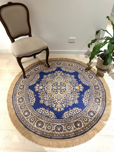 Shiraz Garden Design Blue Round Rug