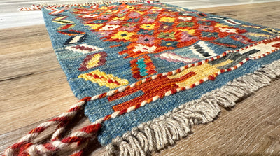 Kilim Chobi Handmade Blue Multi Rug (STK550-2068) 90X64CM