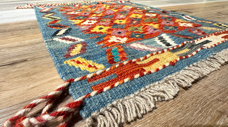 Kilim Chobi Handmade Blue Multi Rug (STK550-2068) 90X64CM