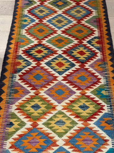 Kilim Chobi Handmade Multi Wool Runner Rug (STK550-2013) 289x81cm