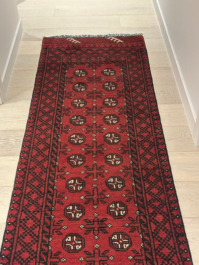Bokhara Afghan Akhche Tribal Rug (STK550-2121) 287X70cm
