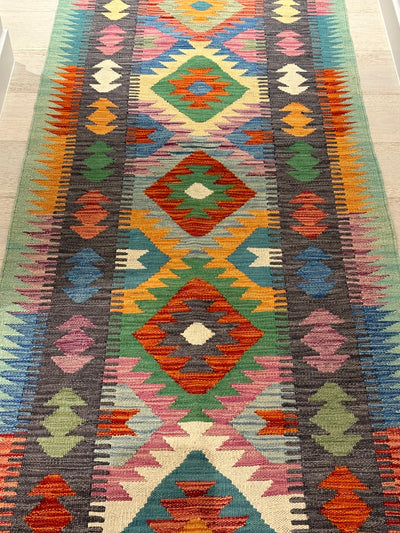 Kilim Chobi Handmade Multi Wool Runner Rug (STK550-2006) 490x79cm