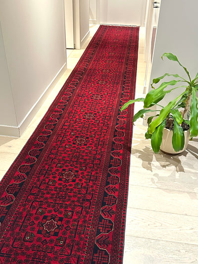 Kamyab Afghan Fine Handmade Tribal Wool Runner Rug (550-2113) 595X80cm
