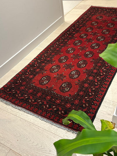 Bokhara Afghan Akhche Tribal Wool Runner Rug (STK550-2122) 193X76cm