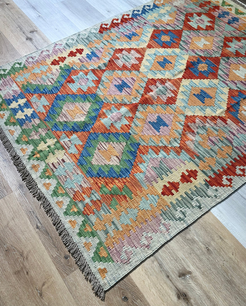 Kilim Chobi Handmade Multi Wool Rug (STK550-2083) 190X149CM