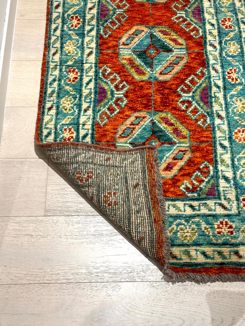 Gul Abshar Afghan Handmade Wool Runner Rug (550-1993) 289x75cm