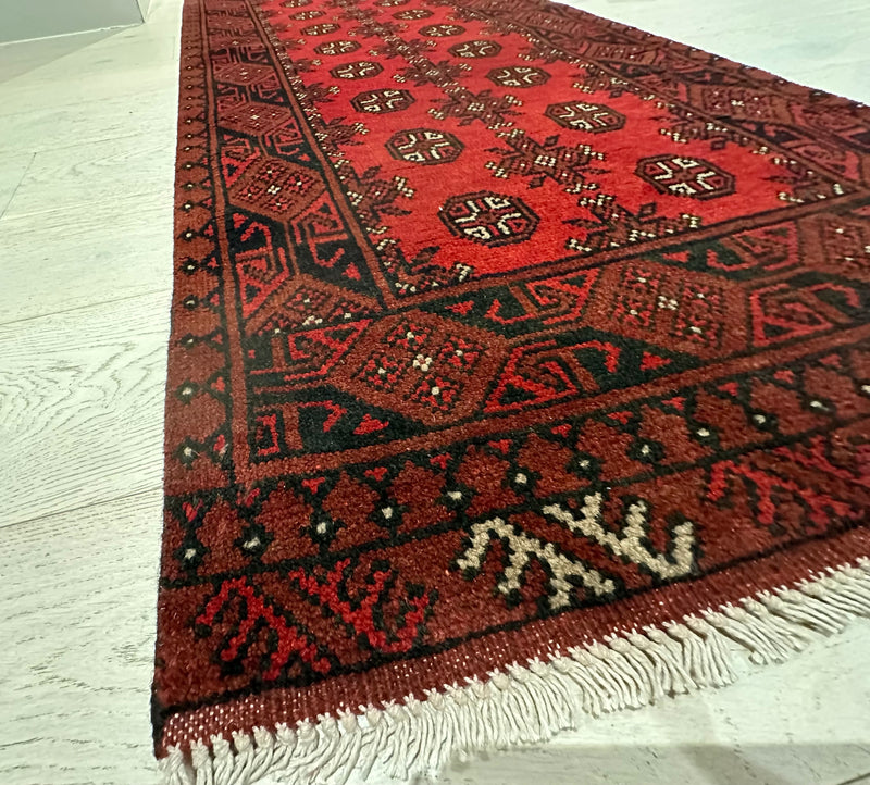 Bokhara Afghan Akhche Tribal Wool Long Runner Rug (STK550-1989) 577x76cm