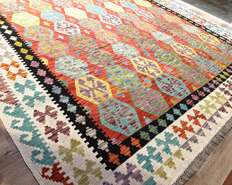 Kilim Chobi Handmade Multi Wool Rug (STK550-2027) 350X255CM, Rugs Online Rugs Sydney Australia, www.rugsonlinerugs.com.au