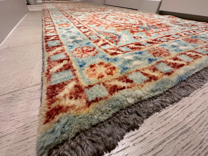 Gul Abshar Afghan Handmade Wool Runner Rug (550-1992) 303x80cm