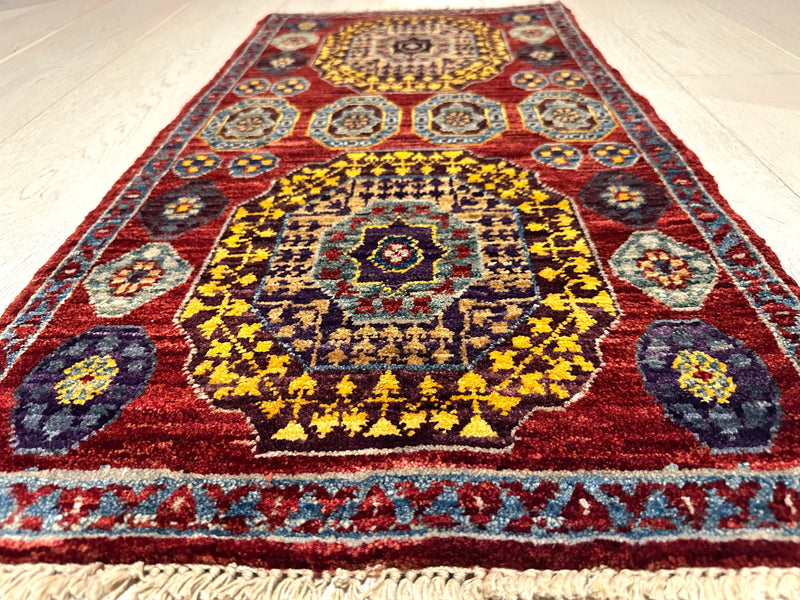 Chobi Handmade Vegi Dye Wool Rug (550-1969) 100x52cm