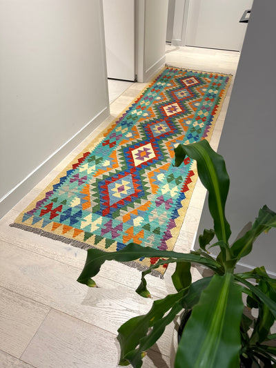 Kilim Chobi Handmade Multi Wool Runner Rug (STK550-2011) 283x85cm, Rugs Online Rugs Sydney Australia, www.rugsonlinerugs.com.au