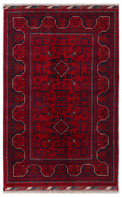 Kamyab Afghan Fine Tribal Wool Rug (550-1942) 123x80cm