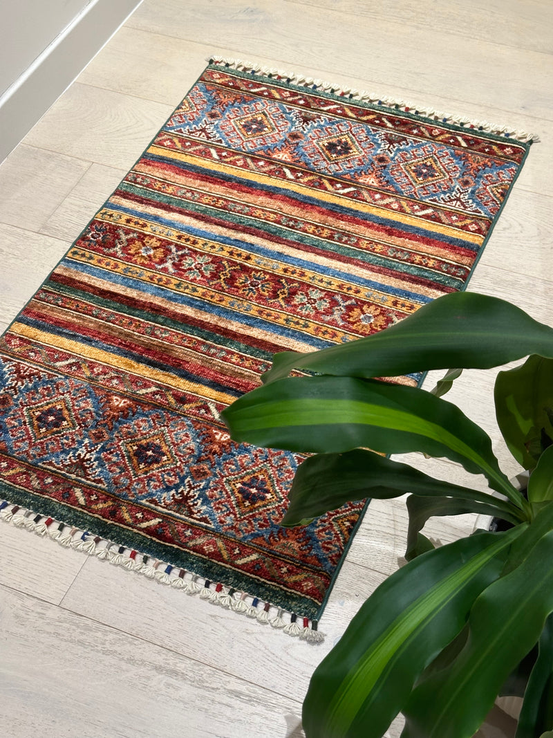 Kazak Khorjin Handmade Vegi Dye Rug (SKT550-1990) 97X60CM, Rugs Online Rugs Sydney Australia, www.rugsonlinerugs.com.au