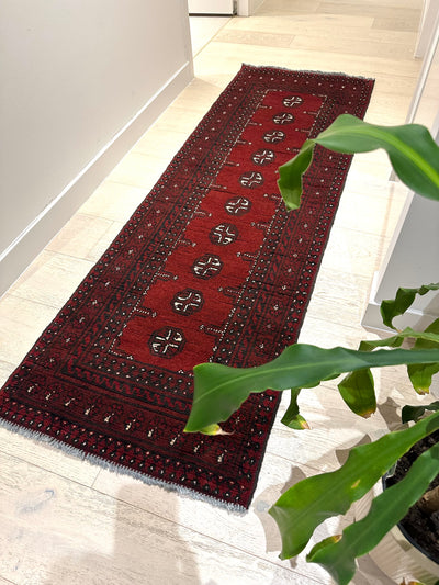 Bokhara Afghan Akhche Tribal Wool Runner Rug (STK550-2044) 196X64cm, Rugs Online Rugs Sydney Australia, www.rugsonlinerugs.com.au