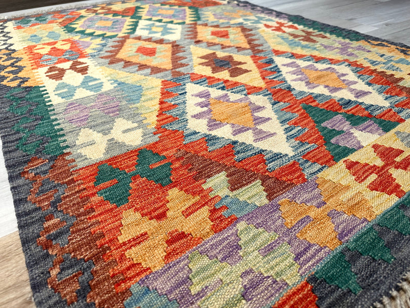 Kilim Chobi Handmade Multi Wool Rug (STK550-2078) 154X103CM