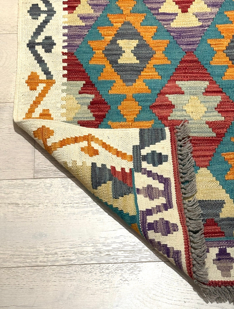 Kilim Chobi Handmade Multi Wool Runner Rug (STK550-2081) 295x80cm
