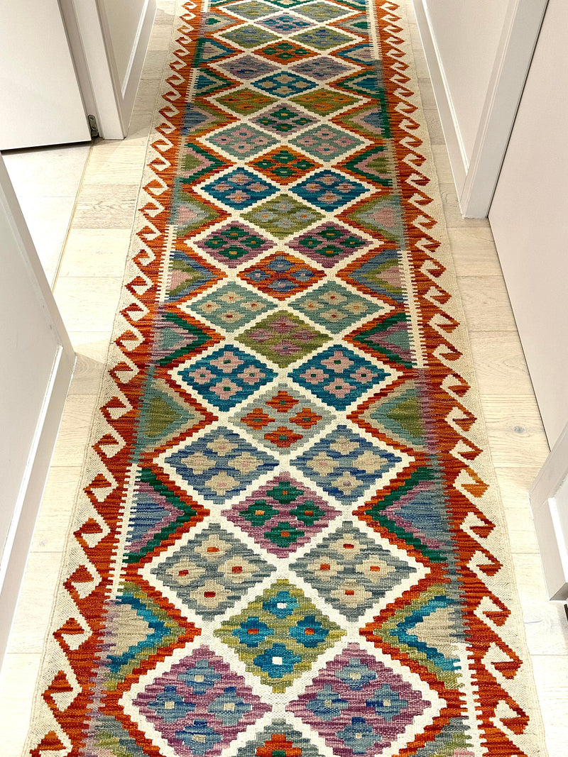 Kilim Chobi Handmade Multi Wool Runner Rug (STK550-2009) 588x85cm