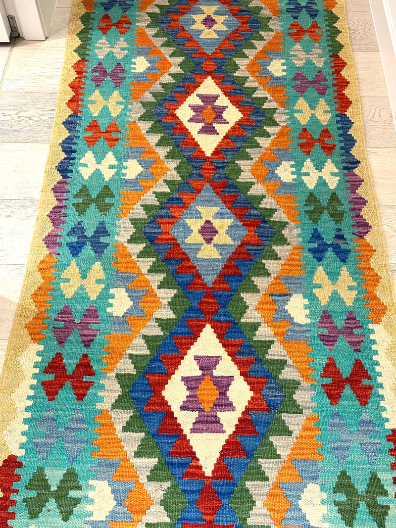 Kilim Chobi Handmade Multi Wool Runner Rug (STK550-2011) 283x85cm