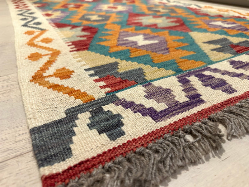 Kilim Chobi Handmade Multi Wool Runner Rug (STK550-2081) 295x80cm