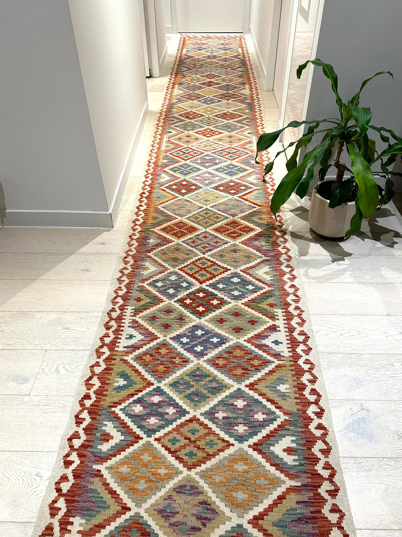 Kilim Chobi Handmade Multi Wool Runner Rug (STK550-2008) 578x85cm