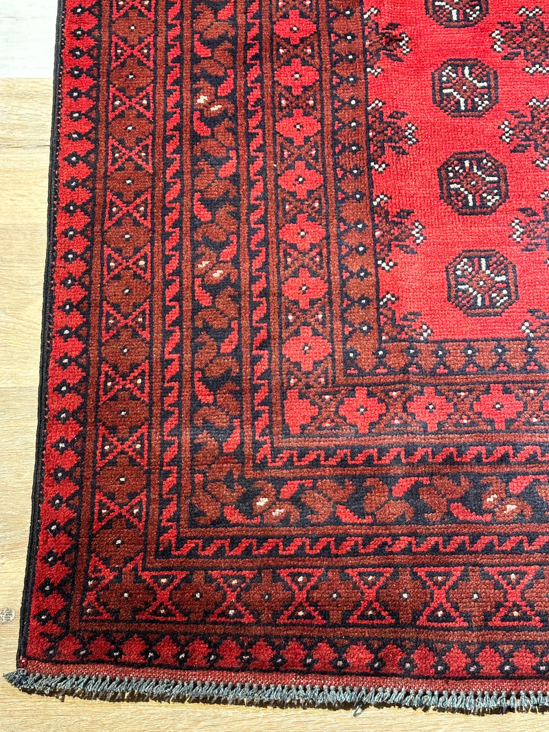 Bokhara Afghan Akhche Tribal Rug (STK550-2021) 289x201cm