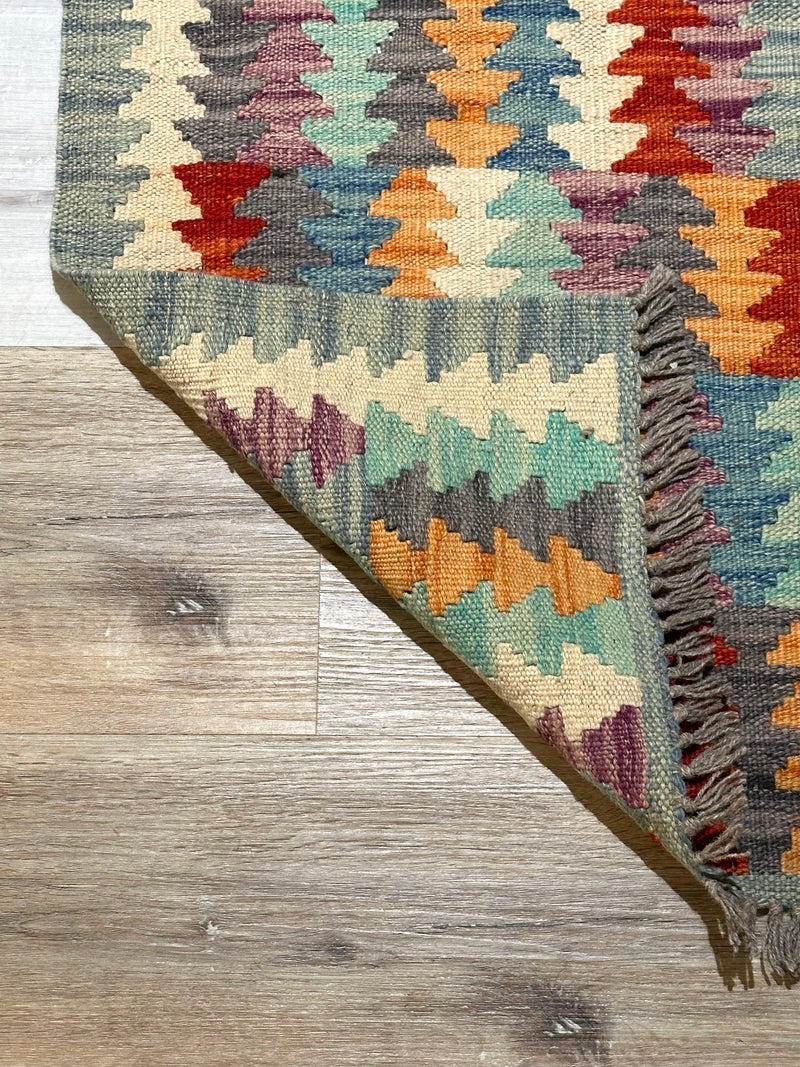 Kilim Chobi Handmade Multi Wool Rug (STK550-2073) 145X99CM