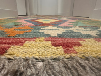 Kilim Chobi Handmade Multi Wool Runner Rug (STK550-1996) 256x78cm