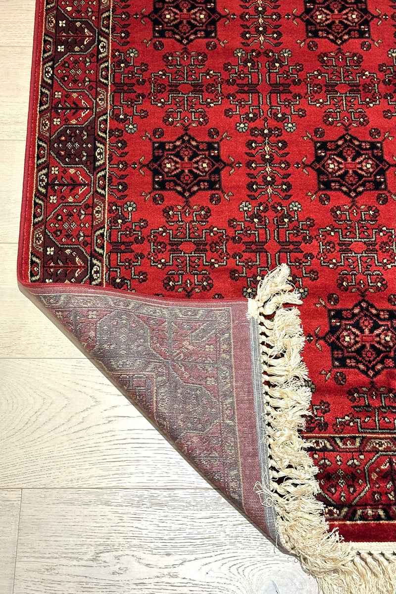 Hereke Tribal Red Silk Road Runner Rug