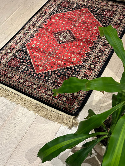 Hereke Tribal Farm Motif Red Silk Road Rug
