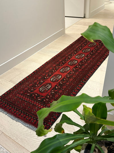Bokhara Afghan Akhche Tribal Wool Runner Rug (STK550-2125) 158X51cm
