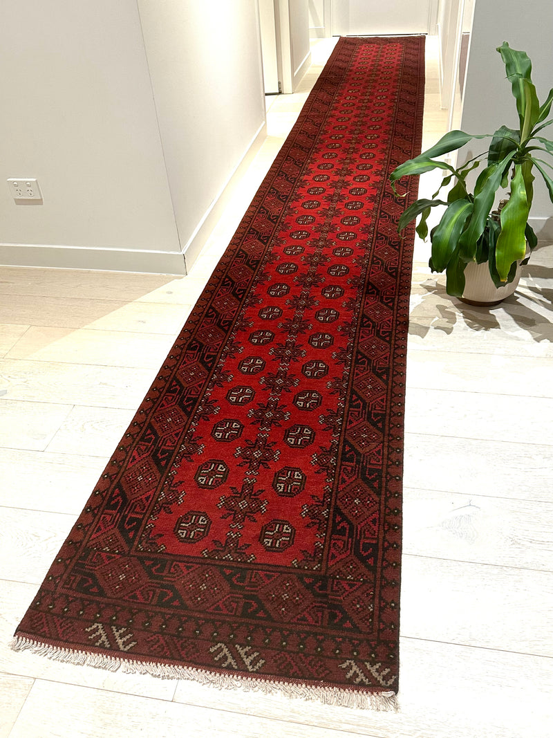 Bokhara Afghan Akhche Tribal Rug (STK550-1989) 577x76cm, Rugs Online Rugs Sydney Australia, www.rugsonlinerugs.com.au