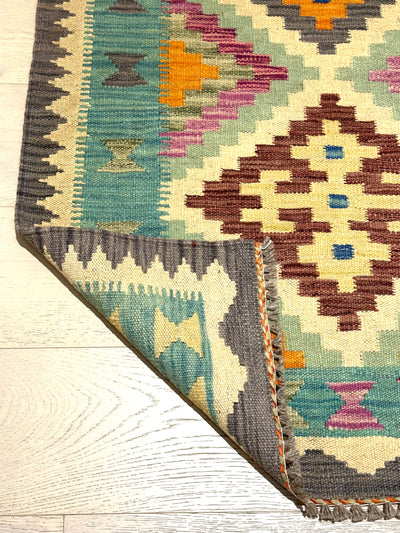 Kilim Chobi Handmade Multi Wool Runner Rug (STK550-2003) 247X84cm