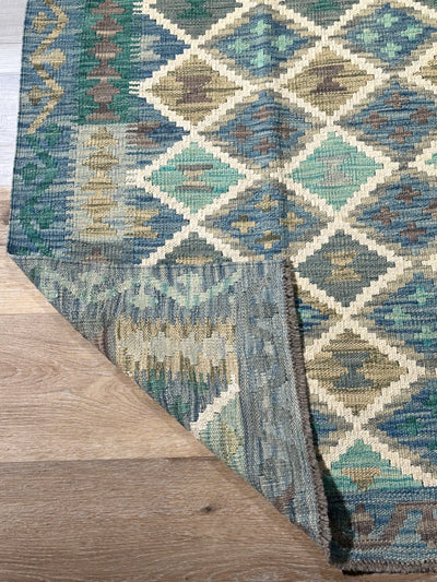 Kilim Chobi Handmade Blue Green Wool Rug (STK550-2106) 224X178CM