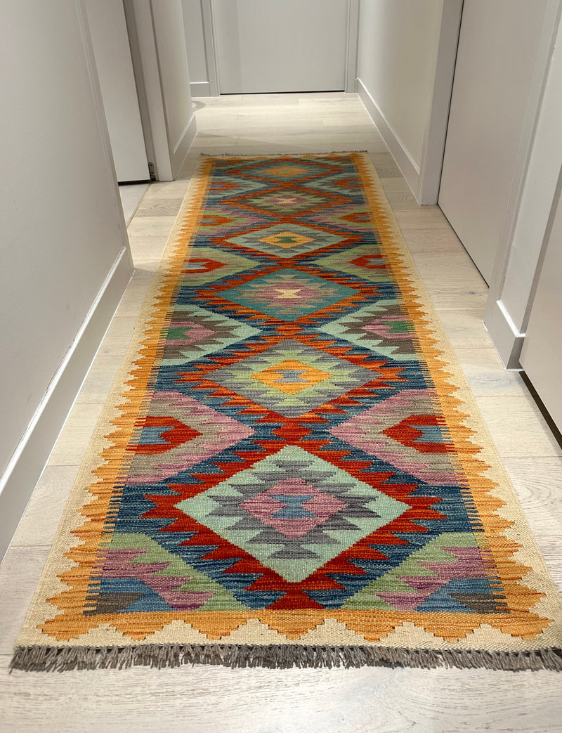 Kilim Chobi Handmade Multi Wool Runner Rug (STK550-1998) 248x79cm