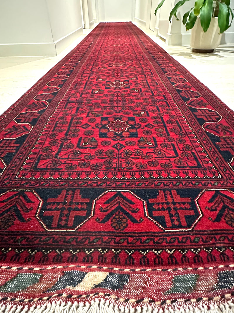 Kamyab Afghan Fine Handmade Tribal Wool Runner Rug (550-2113) 595X80cm