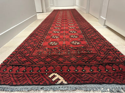 Bokhara Afghan Akhche Tribal Rug (STK550-2121) 287X70cm