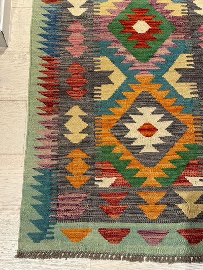 Kilim Chobi Handmade Multi Wool Runner Rug (STK550-2006) 490x79cm