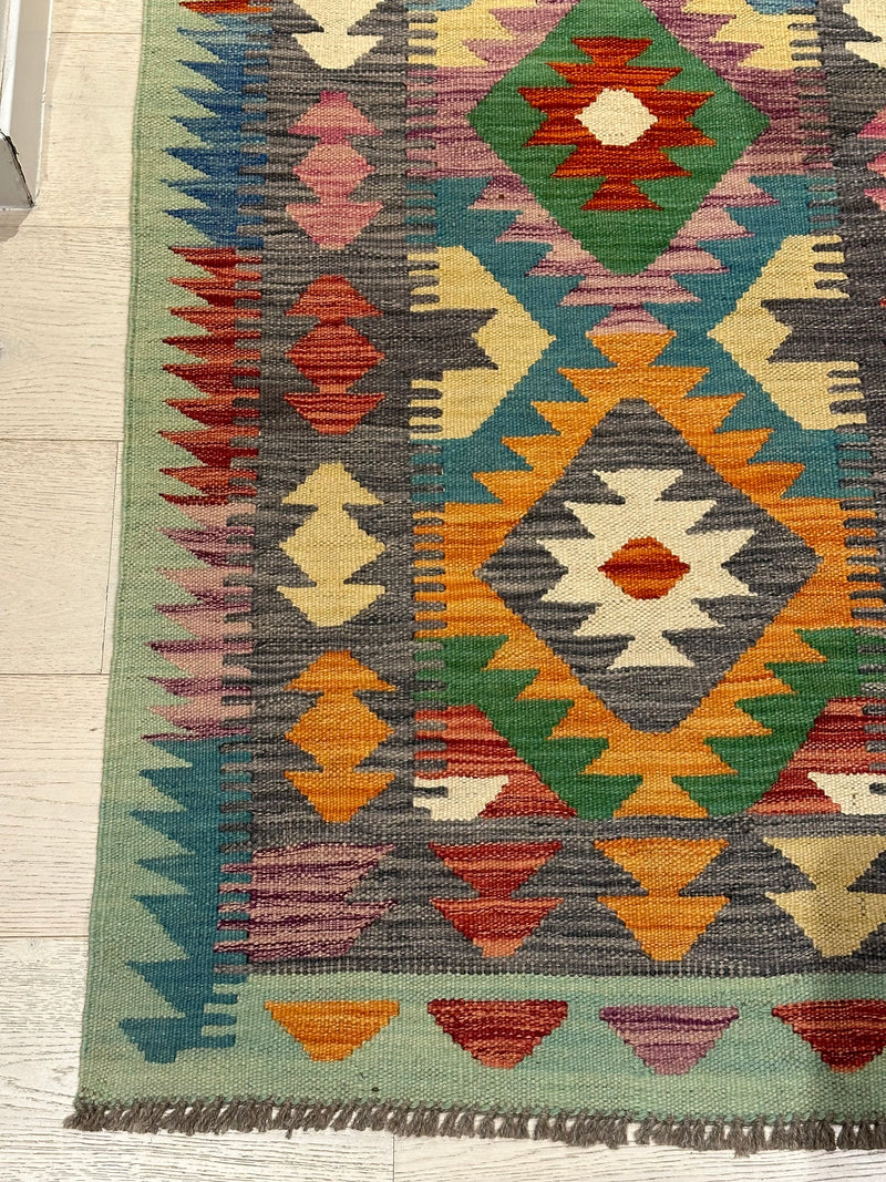 Kilim Chobi Handmade Multi Wool Runner Rug (STK550-2006) 490x79cm