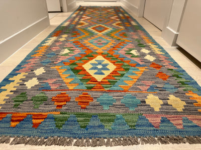 Kilim Chobi Handmade Multi Wool Runner Rug (STK550-1997) 289x79cm