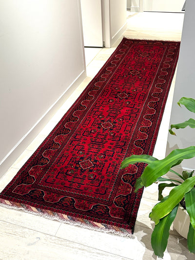 Kamyab Afghan Fine Handmade Tribal Wool Runner Rug (550-2087) 300X79cm