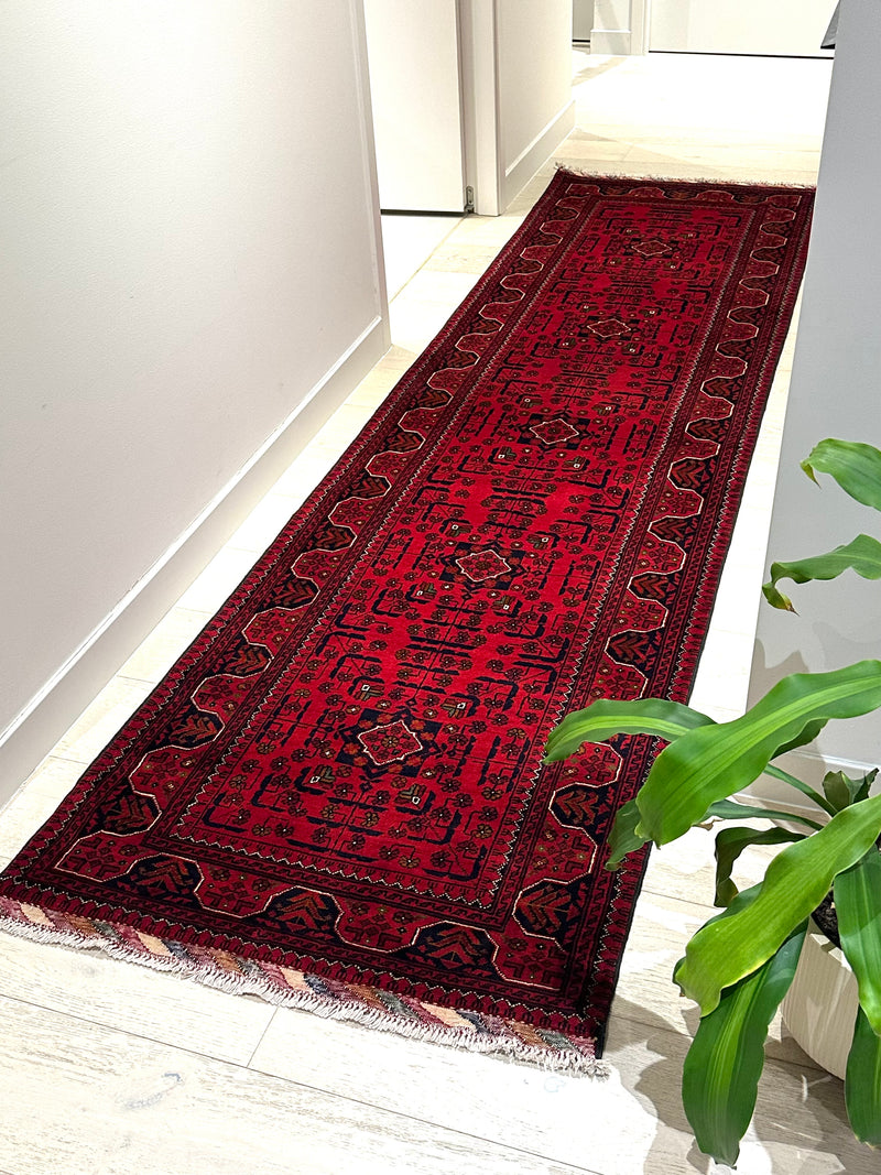 Kamyab Afghan Fine Handmade Tribal Wool Runner Rug (550-2087) 300X79cm