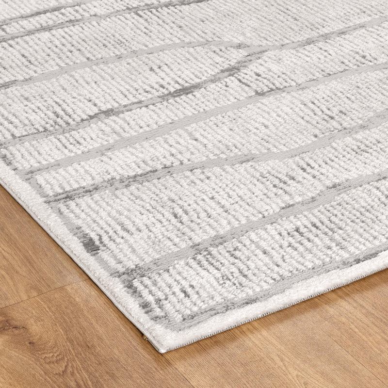 Eliza Abstract Silver Lines Rug