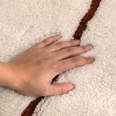 Joy Abstract Terracotta Lines Washable Soft Wool Rug