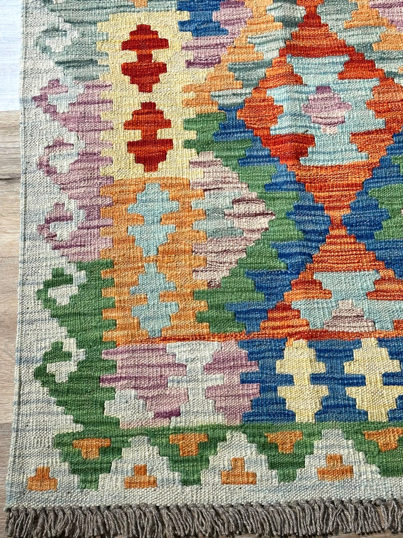 Kilim Chobi Handmade Multi Wool Rug (STK550-2083) 190X149CM