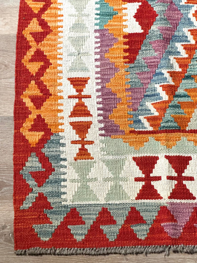 Kilim Chobi Handmade Multi Wool Rug (STK550-2107) 210X161CM