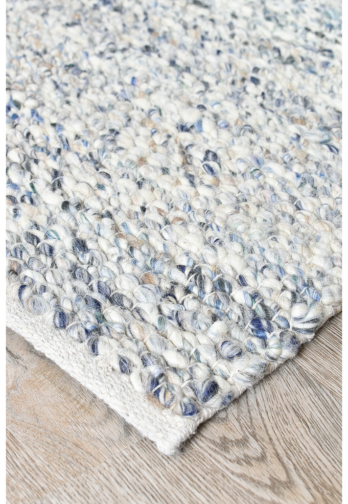 Brighton Grey Blue Wool Rug