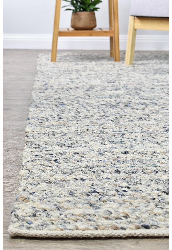 Brighton Grey Blue Wool Rug