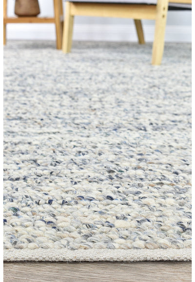 Brighton Grey Blue Wool Rug